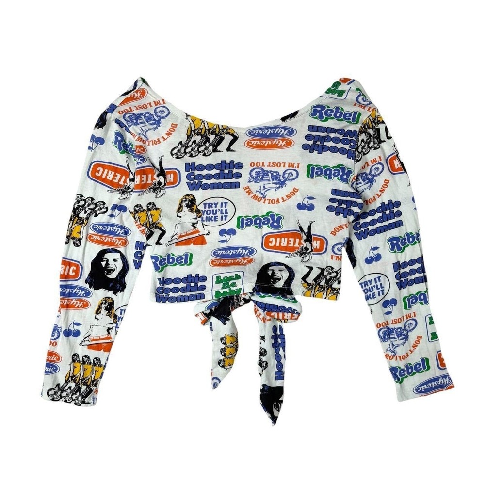 Hysteric Glamour AOP tie-back cropped long sleeve